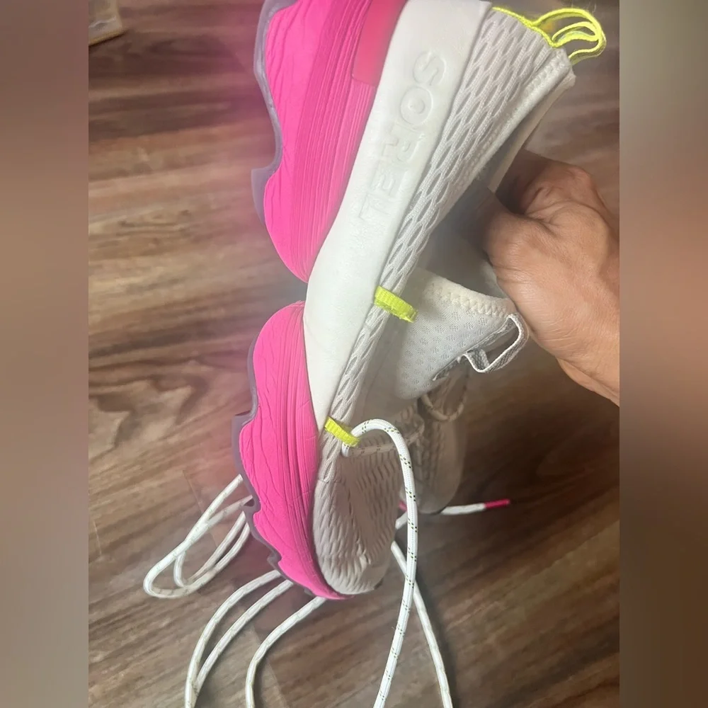 Sorel Cream and Pink Sneakers with Chunky Sole